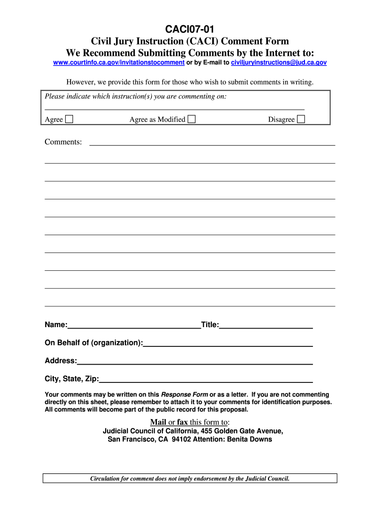 Caci Jury Instructions Fillable Forms