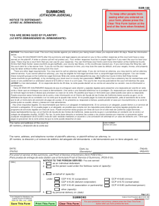 California Summons Form Sum 100 Fillable - Fillable Form 2024