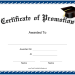 Certificate For Promotion Template That Is Fillable