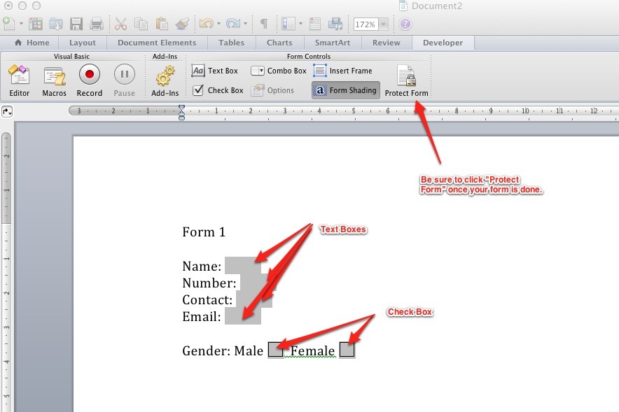 Create Fillable Forms With Ms Word 2003