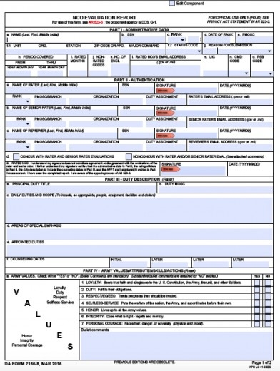 Da 2166 8 Fillable PDF 2022