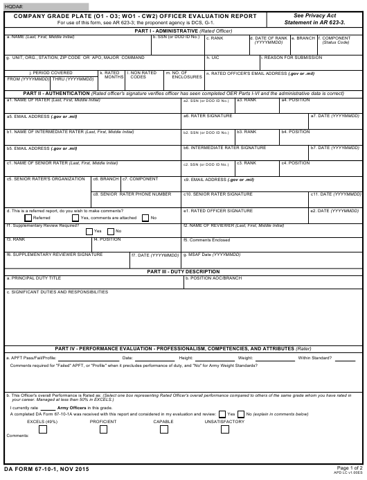 Da Form 67-10-1 Fillable - Fillable Form 2023