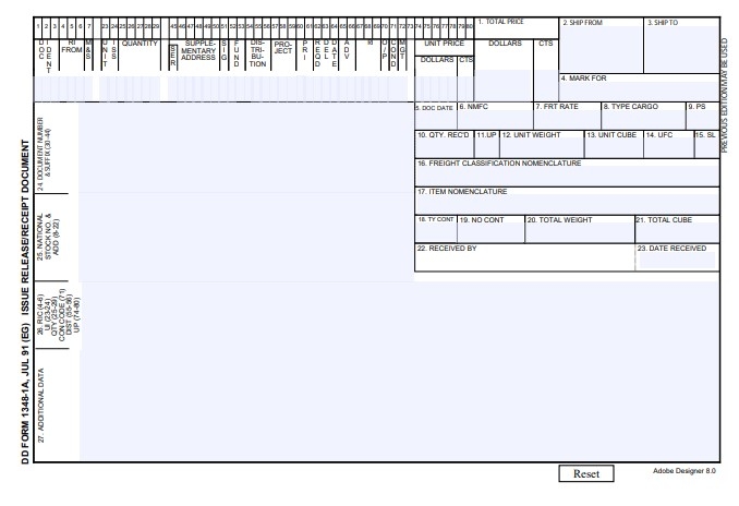 Dd Form 1348 1a Fillable