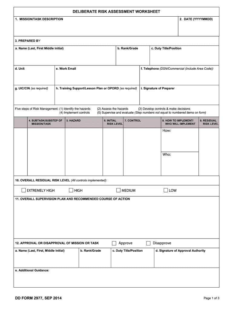 Dd Form 2977 Fillable Army Pubs