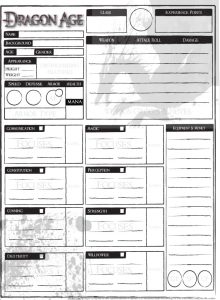 Dragon Age Rpg Fillable Character Sheet - Fillable Form 2023