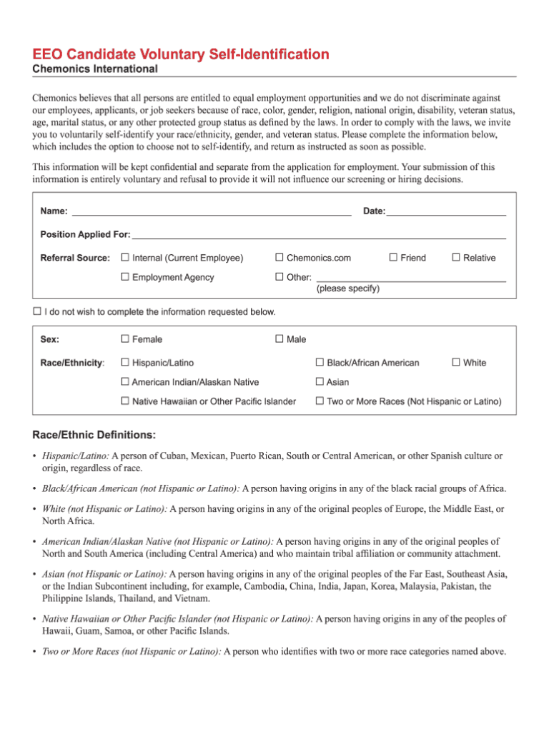 Eeo Self Identification Form 2022 Fillable Fillable Form 2024 9351