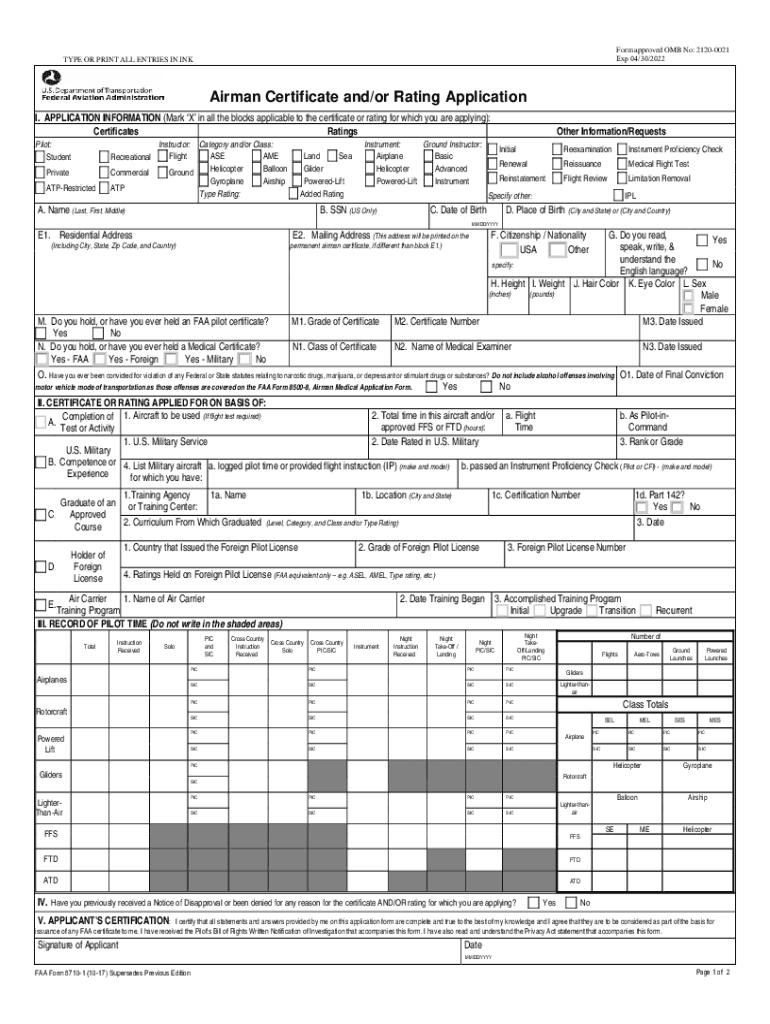 Faa 8710 1 Fillable Form