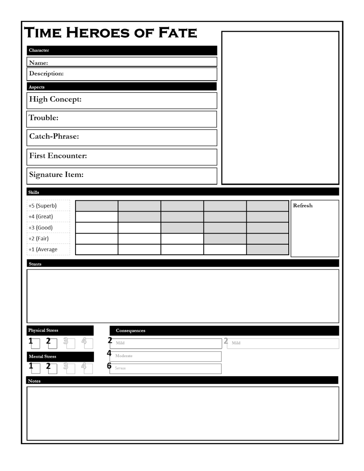 Fate Core Character Sheet Fillable Fillable Form 2024