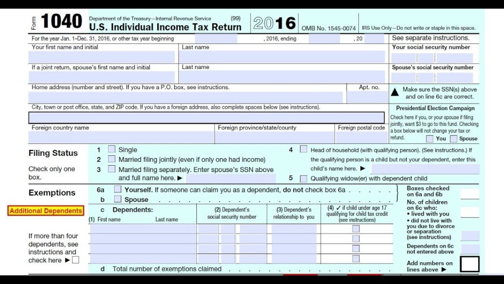 Fillable 1040 Self Calculating Tax Forms