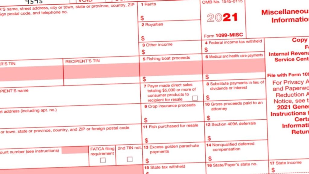 Fillable 1099 Misc Form 2022 Free