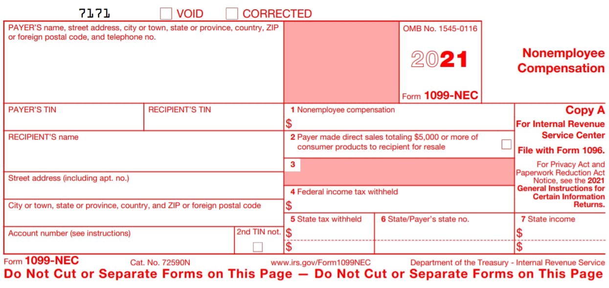 Fillable 1099 Nec Form 2022 Fillable Form 2023