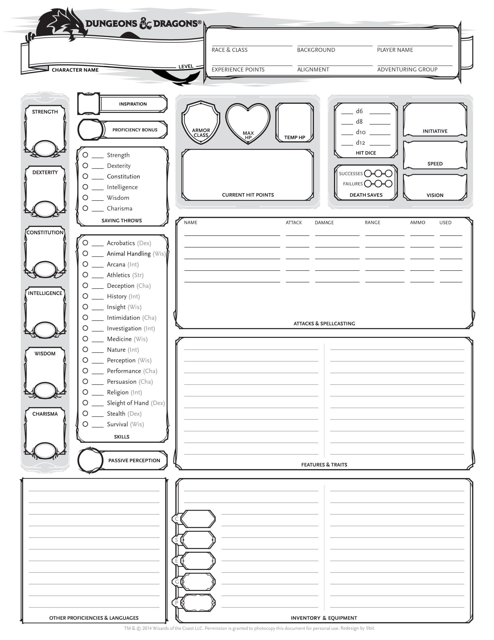 2024 Character Sheet 5e Pdf Download Elga Nickie