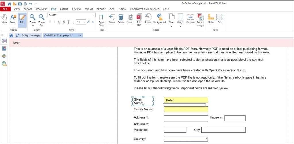 Fillable PDF Change Font Size