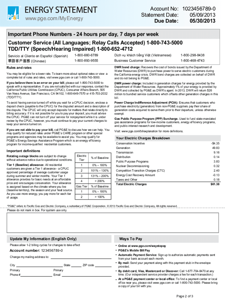 Fillable Utility Bill Template Free