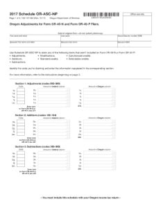 2022 Or Asc Fillable Printable Form PDF - Fillable Form 2025