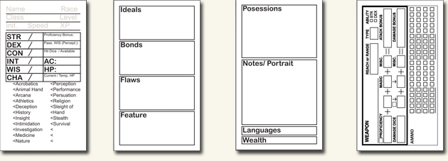 BUSiness Card Character Sheet 5e Fillable Form