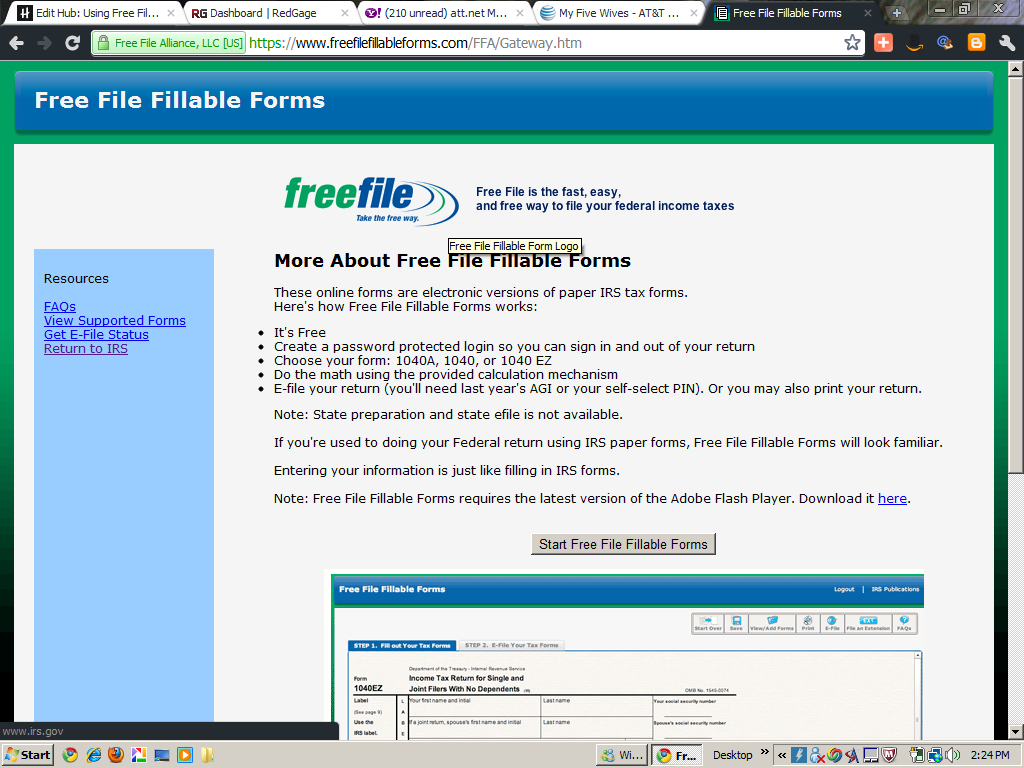 Can Not Efile From Free File Fillable Forms