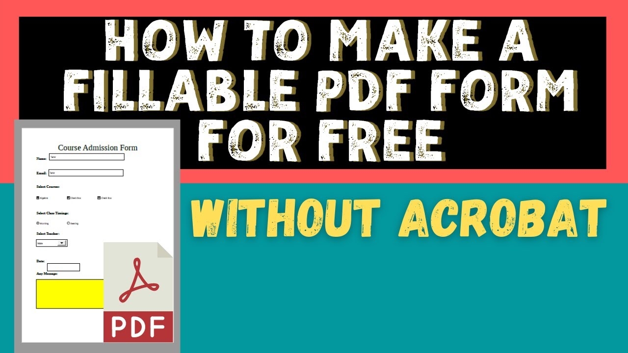 Create A Fillable PDF With Out Adobe Fillable Form 2023