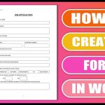 Create A Printable Form In Word