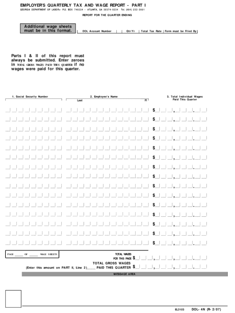 Dol-4n Instructions - Fillable Form 2024