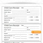 Fillable Child Care Receipt Template