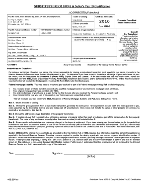 Fillable Substitute 1099 S Form