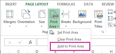 Format Print Area Excel