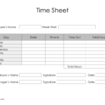Free Printable Blank Time Sheets