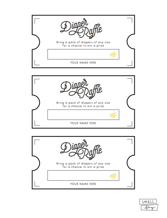 Free Printable Diaper Raffle Ticket Template