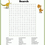 Free Printable Dinosaur Word Search