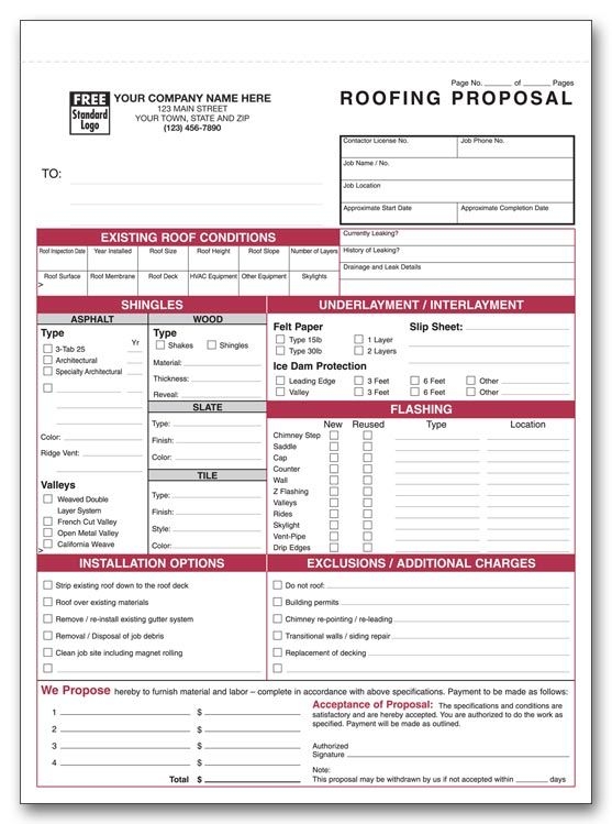 Free Printable Roofing Estimate Forms Fillable Form 2023