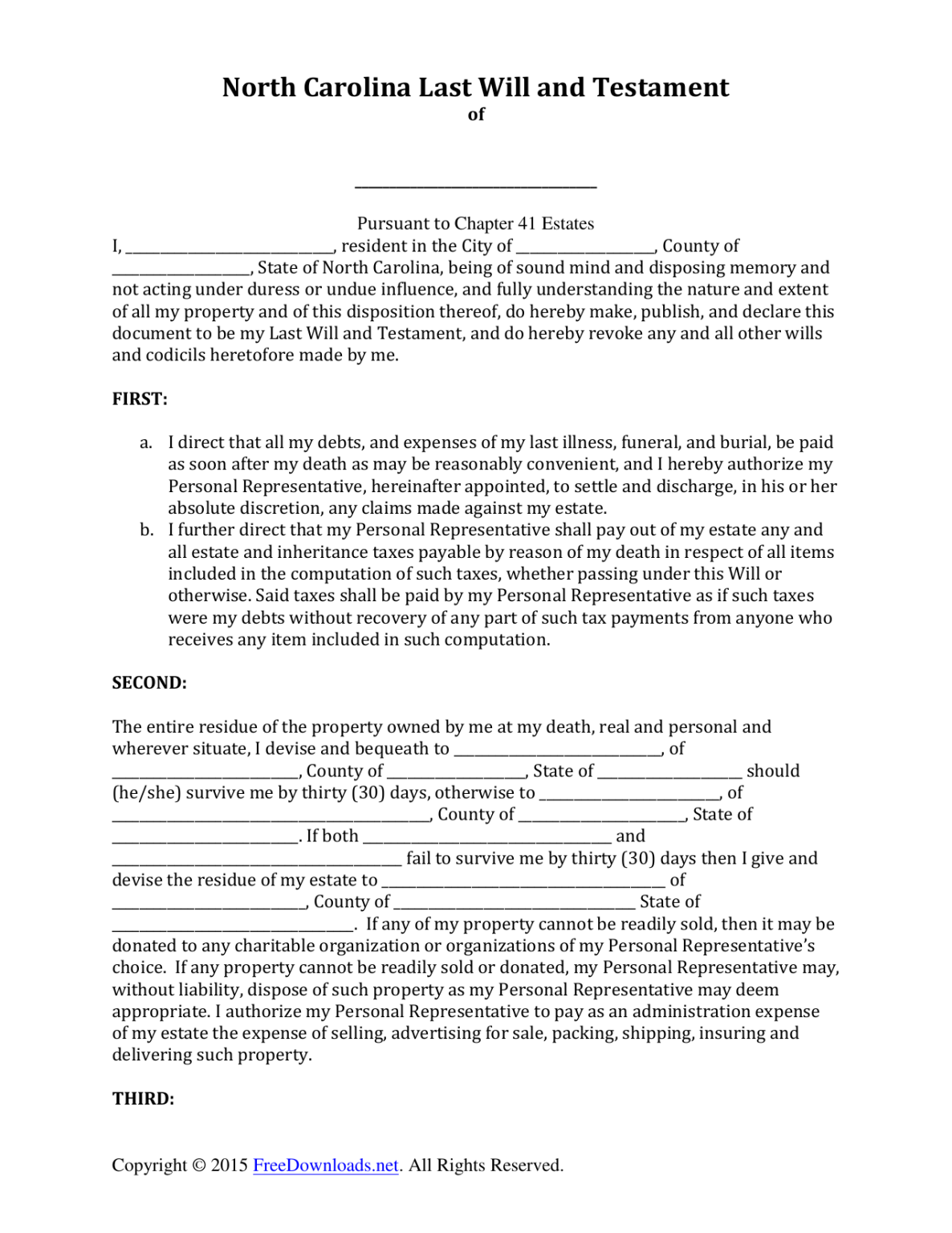 free-printable-will-forms-north-carolina-fillable-form-2023