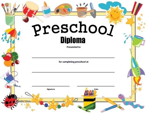 Preschool Graduation Diploma Free Printable Fillable Form 2023