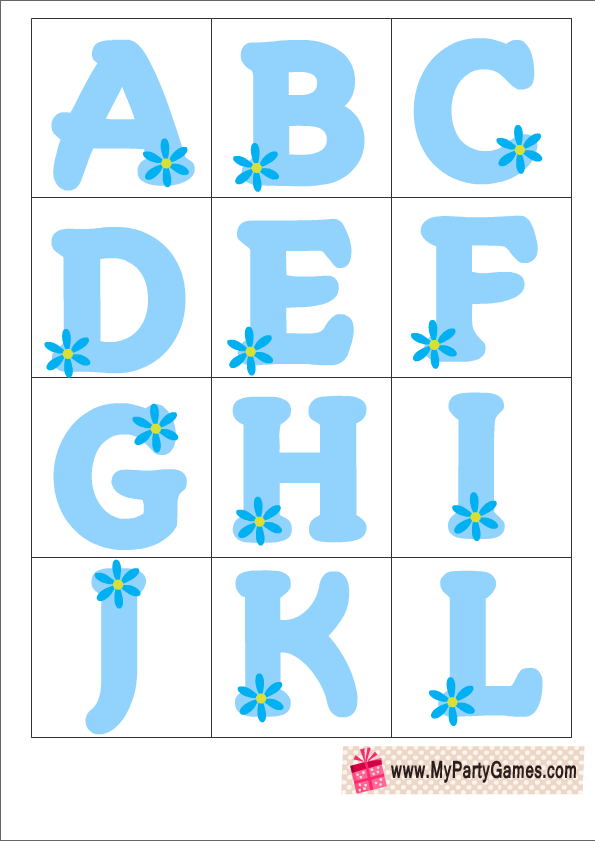 Printable Alphabet Letters For Baby Shower