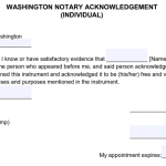 Printable Blank Notary Form Washington State