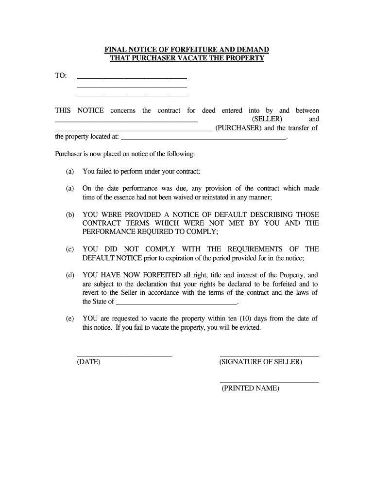 Printable Blank Property Deed Form