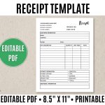 Printable Blank Receipt Forms