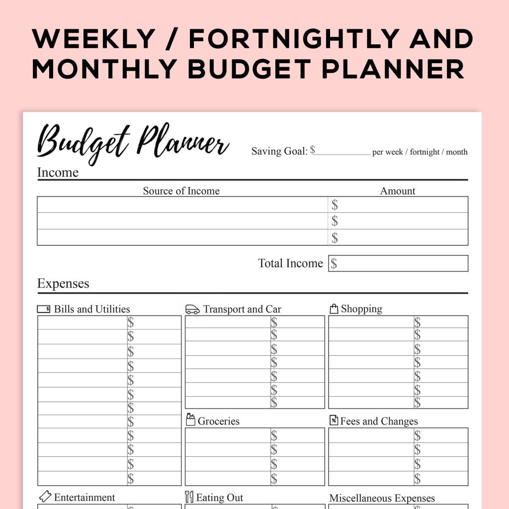 Printable Budget Sheets