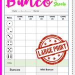 Printable Bunco Score Sheet