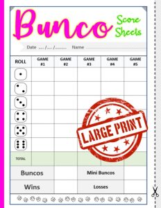 Printable Bunco Score Sheet - Fillable Form 2023