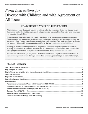 Printable Divorce Papers For Indiana