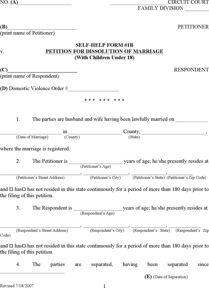 Printable Divorce Papers For Kentucky