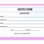 Printable Entry Forms For Giveaways