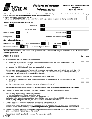 Printable Form Iht205