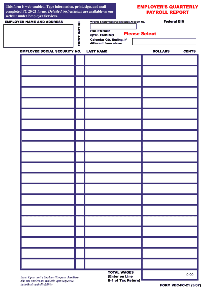 Printable Form Vec-fc-20