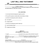 Printable Forms For Last Will And Testament