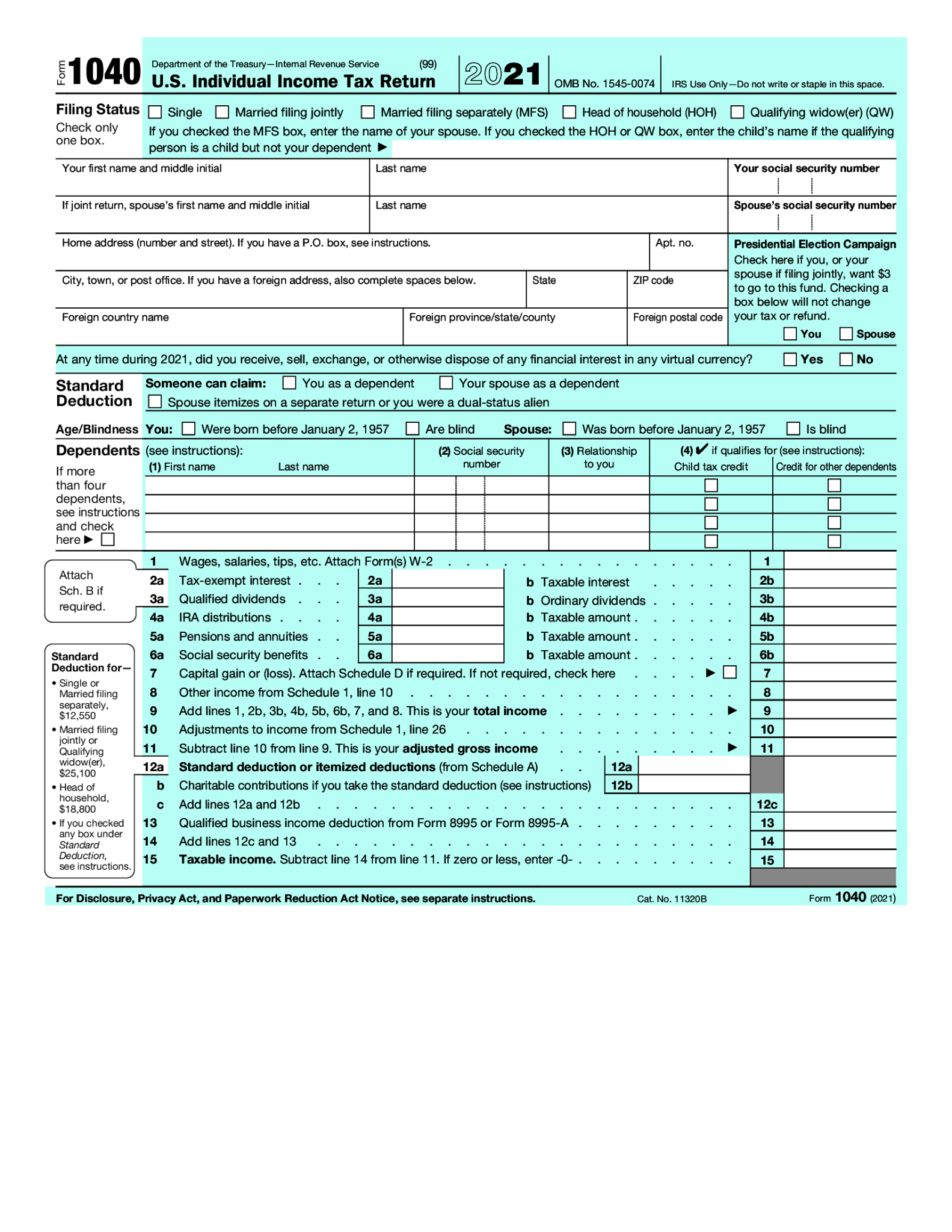 Printable Forms Irs Fillable Form 2025