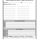 Printable Free Safety Meeting Forms