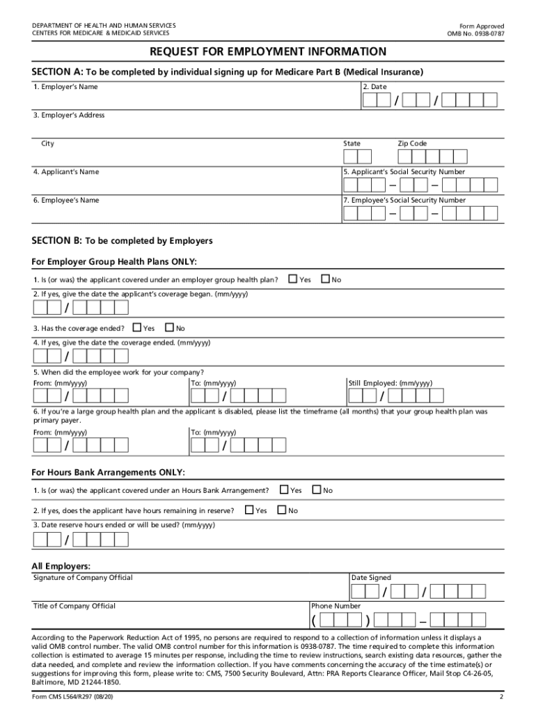 Printable Medicare Form Cms-l564