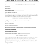 Printable Power Of Attorney Form Arkansas